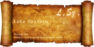 Lotz Szilvia névjegykártya